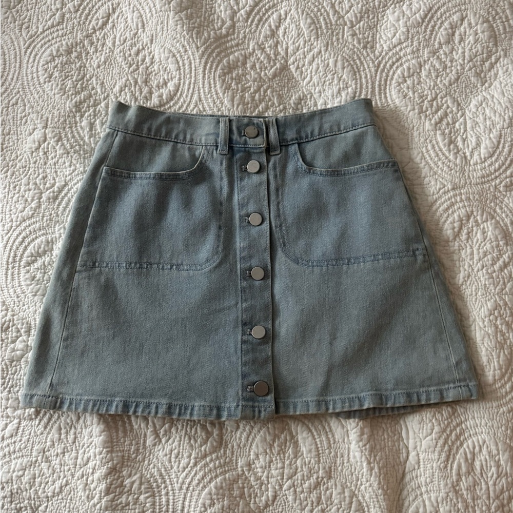 French Connection Light Blue Denim Mini Skirt